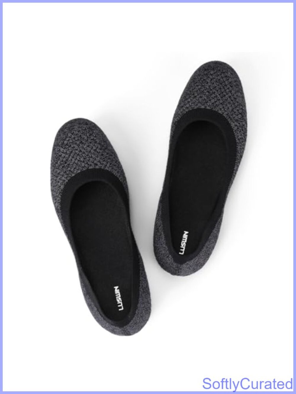 Minimalist Knit Ballet Flats Round Toe Slip On Comfort Work Office Shoes